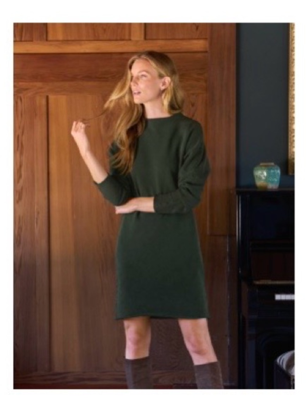Frank & Eileen Izzie Tripe Fleece Dress-Large